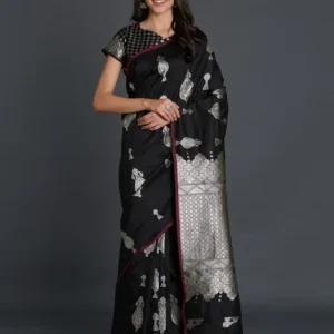 Printed Silk Saree with Blouse Piece-SK3121