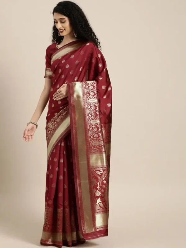 Printed Silk Saree with Blouse Piece-SK3126