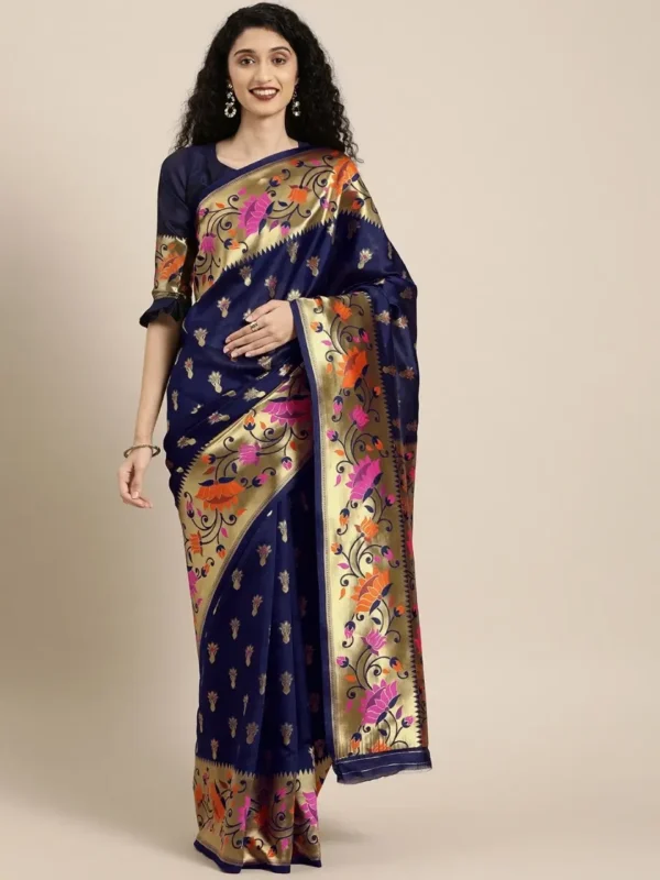 Printed Silk Saree with Blouse Piece-SK3129