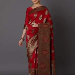 Printed Silk Saree with Blouse Piece-SK3132