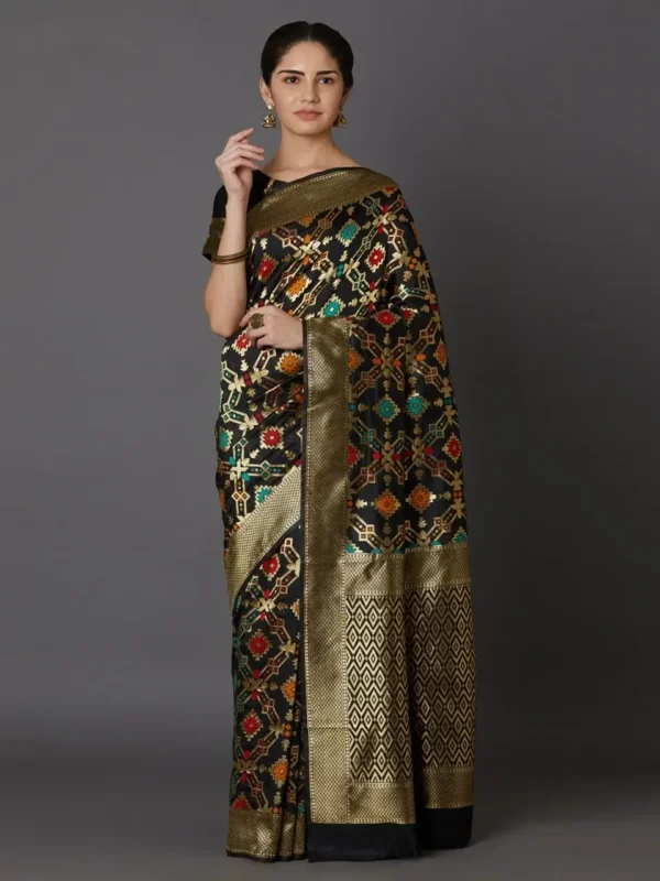 Printed Silk Saree with Blouse Piece-SK3133