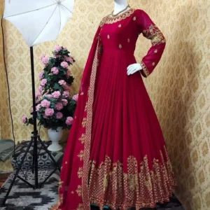 Semi Stitched Indian Georgette Anarkali Gown SK5006