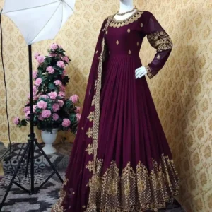 Semi Stitched Indian Georgette Anarkali Gown SK5007