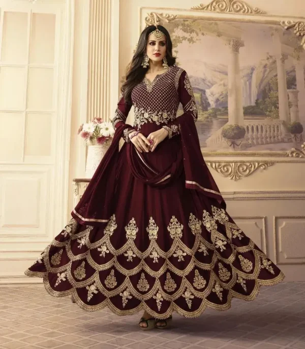 Semi Stitched Indian Georgette Anarkali Gown SK5013