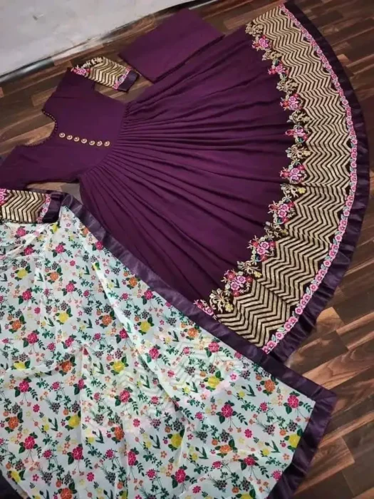 Semi Stitched Indian Georgette Party Wear Gown SK5018