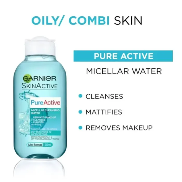 Garnier Micellar Cleansing Water For Oily Acne Prone Skin 125ml-2 Garnier Micellar Cleansing Water For Oily Acne Prone Skin 125ml-2