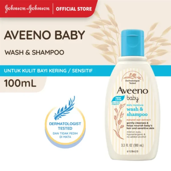 Aveeno Baby Daily Moisture Wash & Shampoo 100ml