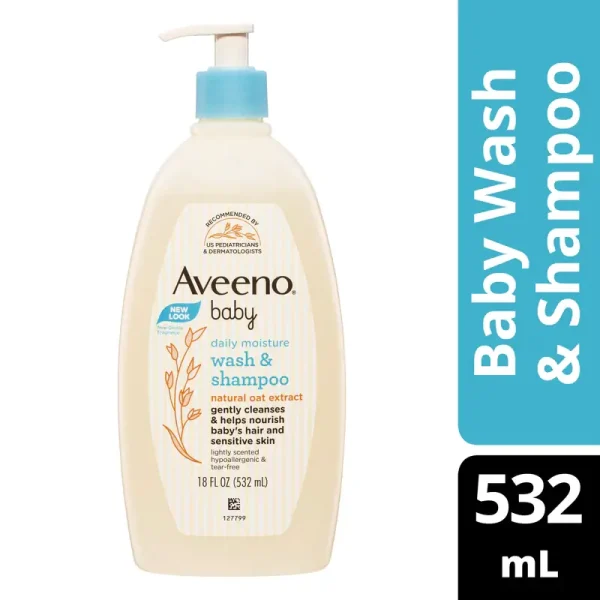 Aveeno Baby Daily Moisture Wash & Shampoo 532ml-3