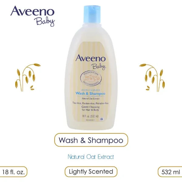 Aveeno Baby Lightly Scented Wash & Shampoo 532ml