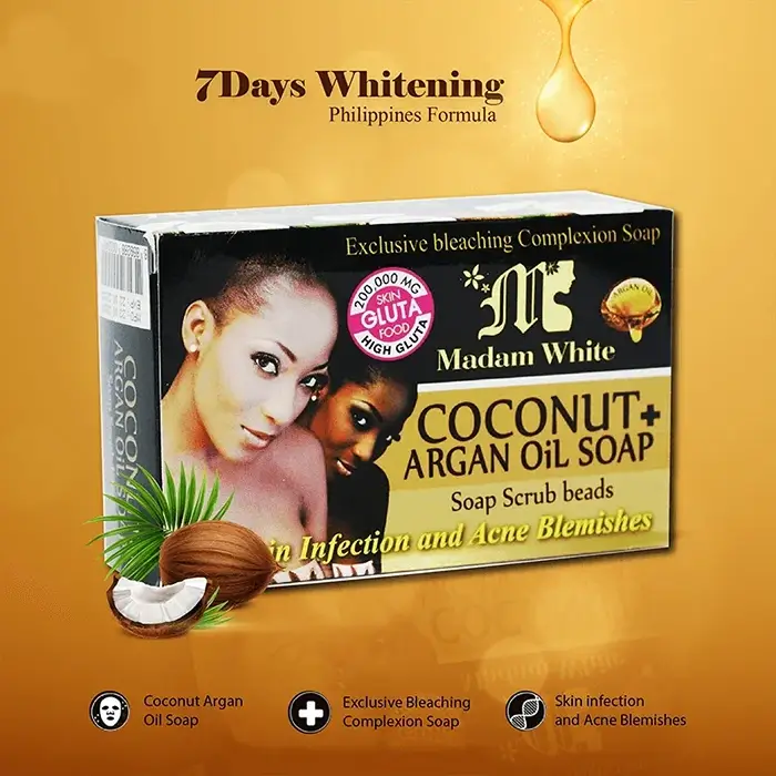 Madam White Rice Milk Argan Oil Soap-2 Madam White Tomato Collagen & Gluta Whitening Soap-2