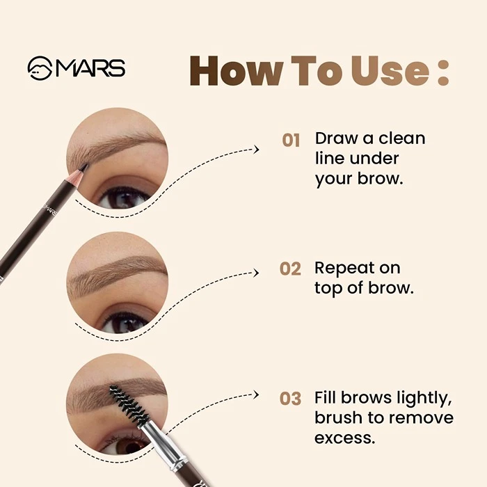 Mars Brow Better Eyebrow Pencil Brown-3 Mars Brow Better Eyebrow Pencil Brown-3